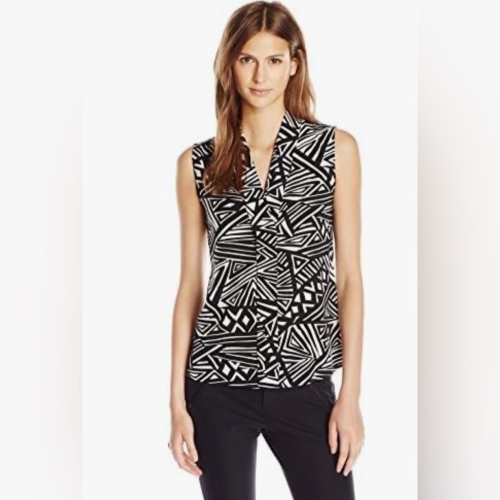 Calvin Klein CK Women’s V-Neck Sleeveless Camisole Top Black White L 12-14